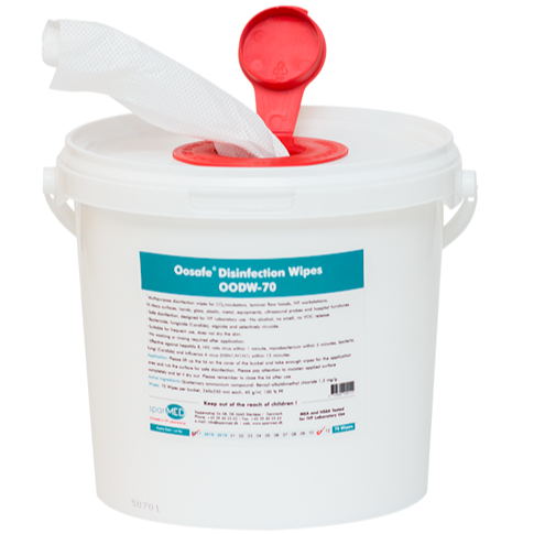Oosafe® Disinfectant for CO2 Incubators and Laminar Flow Hoods (Disinfectant Wipes – 70 Wipes/Container)